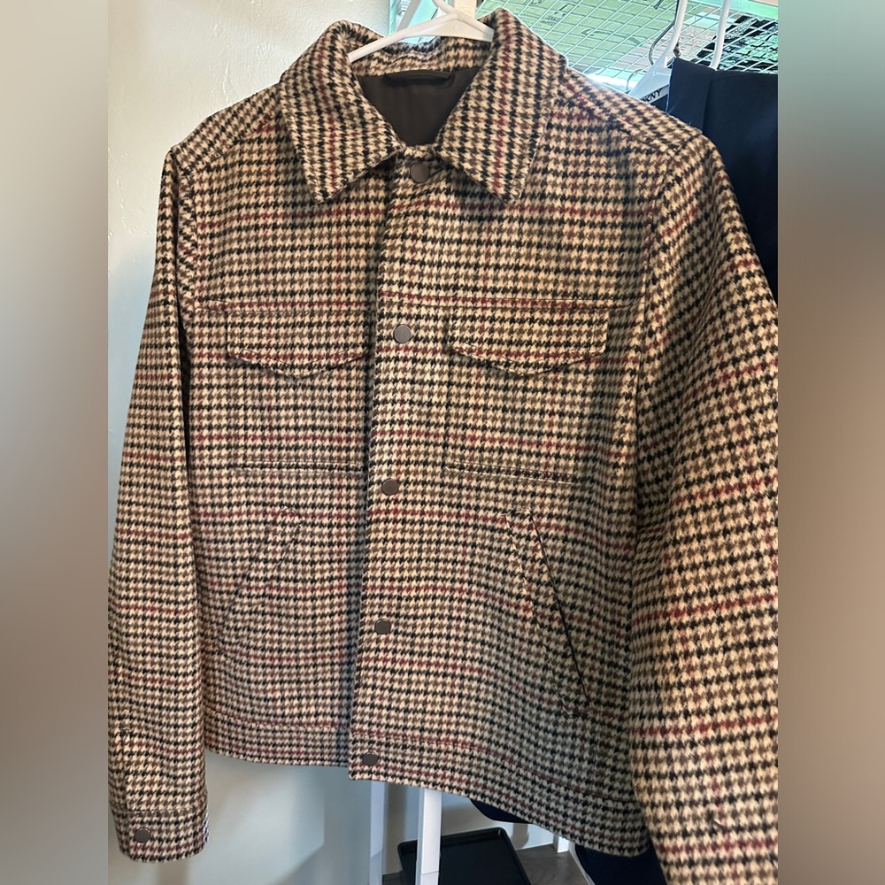 Men’s plaid trucker jacket from express